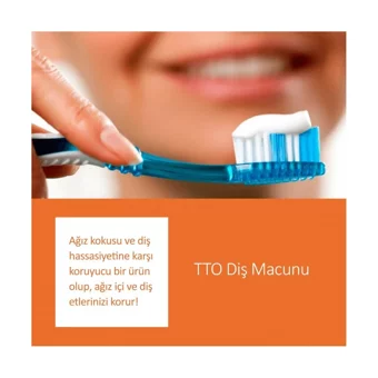 TTO Diş Eti Koruyucu ve Beyazlatıcı Çay Ağacı Yağı Organik Florürsüz Diş Macunu 75 ml