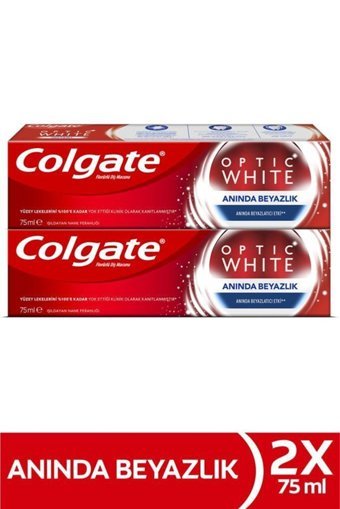 Colgate Optic White Naneli Organik Florürlü Diş Macunu 2x75 ml