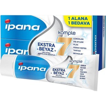 İpana Komple 7 Beyazlık Naneli Florürlü Diş Macunu 2x65 ml