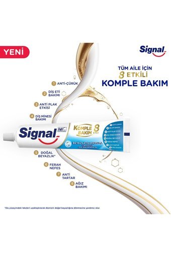 Signal Komple Bakım 8 Etki Naneli Florürlü Diş Macunu 4x75 ml