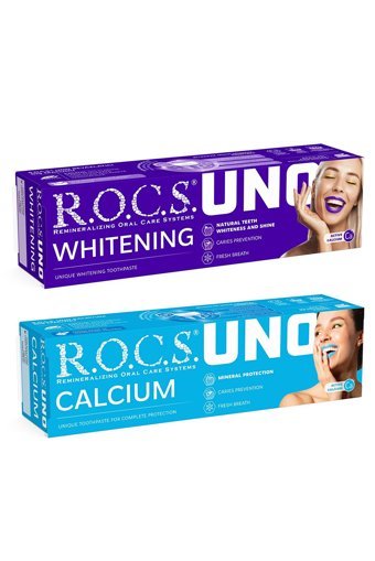 R.O.C.S. Uno Hızlı Beyazlatıcı Organik Florürsüz Diş Macunu 2x74 gr