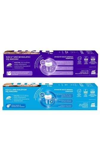 R.O.C.S. Uno Hızlı Beyazlatıcı Organik Florürsüz Diş Macunu 2x74 gr
