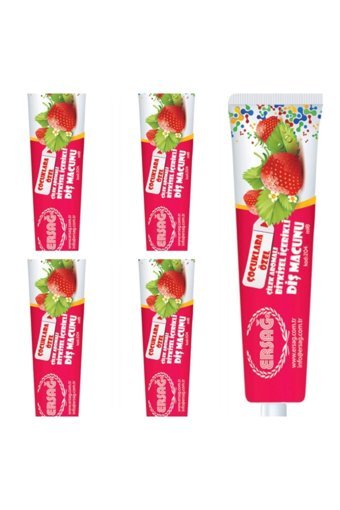 Ersağ Çilekli Florürsüz Diş Macunu 5x75 ml