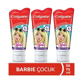 Colgate Barbie Meyve Aromalı Florürlü Diş Macunu 3x75 ml