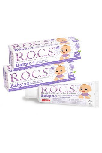 R.O.C.S. Ihlamur Özlü Organik Florürsüz 0-3 Yaş Çocuk Diş Macunu 2x45 gr