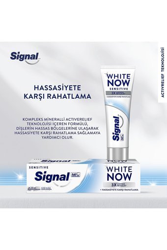 Signal White Now Sensitive Naneli Florürlü Diş Macunu 4x75 ml