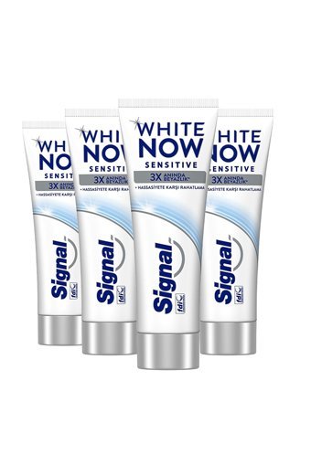 Signal White Now Sensitive Naneli Florürlü Diş Macunu 4x75 ml