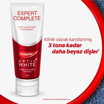 Colgate Optic White Expert Complete Kömürlü Organik Florürlü Diş Macunu 75 ml