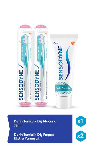 Sensodyne Derin Temizlik Hassasiyet Florürlü Diş Macunu 2x75 ml