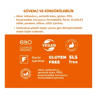 Zubio Sertifikalı Portakal-Mandalina Organik Florürsüz Çocuk Diş Macunu 50 gr