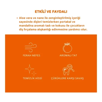 Zubio Sertifikalı Portakal-Mandalina Organik Florürsüz Çocuk Diş Macunu 50 gr