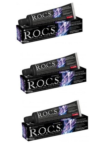 R.O.C.S. Sensation Whitening Beyazlatıcı Parlatıcı Florürsüz Diş Macunu 3x60 ml