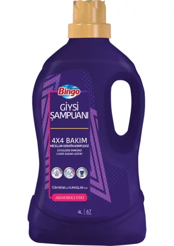 Bingo Arındırıcı Renkliler İçin 67 Yıkama Sıvı Deterjan 4 lt