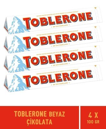 Toblerone Beyaz Çikolata 100 gr 4 Adet
