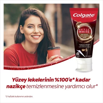 Colgate Optic White Kömürlü Organik Florürlü Diş Macunu 4x50 ml