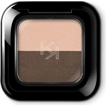 Kiko New Bright Duo 02 Warm Beige - Dark Brown Krem Işıltılı Palet Göz Farı