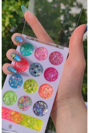 Serashine Kremsi Toz Simli Glitter Palet Far Paleti