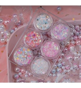 Hb Tasarım 6'lı Set Toz Simli Glitter Tekli Göz Farı