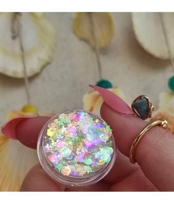 Serashine Şefaff Yansımalı & Kalpli Toz Simli Glitter Göz Farı
