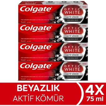 Colgate Optic White Kömürlü Organik Florürlü Diş Macunu 4x75 ml