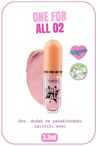 Callista Beauty 02 Pink Cosmos Toz Işıltılı Stick Göz Farı
