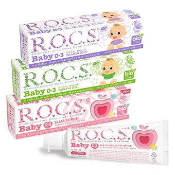 Rocs Baby Ihlamurlu Elmalı ve Papatyalı Florürsüz 0-3 Yaş Çocuk Diş Macunu 3x35 ml