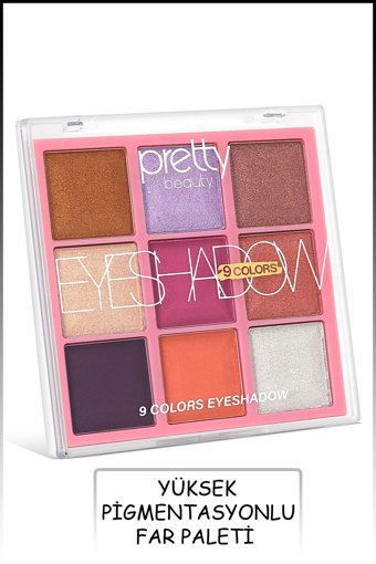 Pretty Beauty 9'lu Toz Işıltılı - Mat Palet Göz Farı