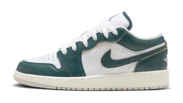 Nike Air Jordan 1 Low SE FQ8041-300 Bağcıklı Çocuk Günlük Ayakkabı Petrol Yeşili