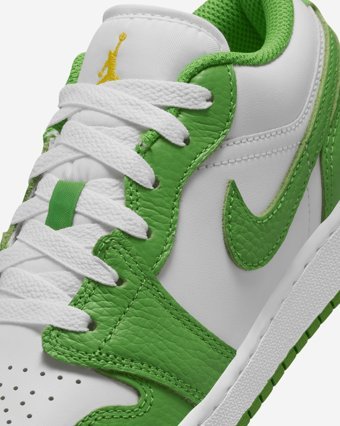 Nike Air Jordan 1 Low SE HF4779-100 Bağcıklı Çocuk Günlük Ayakkabı Yeşil