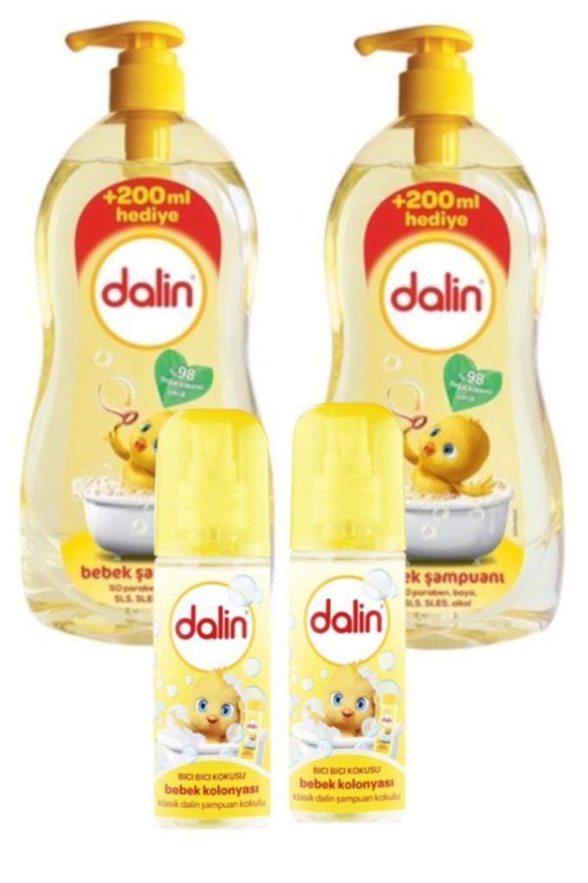 Dalin Göz Yakmayan Hipoalerjenik Yenidoğan Bebek Şampuanı 2x900 ml + Bıcı Bıcı Kolonya 2 Adet