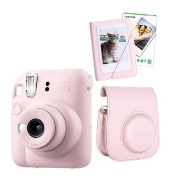 Fujifilm Instax Mini 12 Şipşak Mini Full HD Kompakt Dijital Fotoğraf Makinesi Pembe + 10 Adet Fotoğraf Filmi