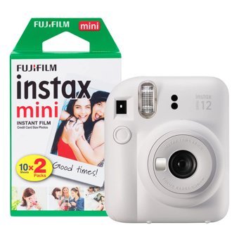 Fujifilm Instax Mini 12 Şipşak Mini Full HD Kompakt Dijital Fotoğraf Makinesi Beyaz + 20 Adet Fotoğraf Filmi