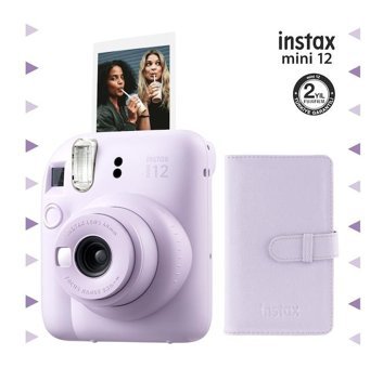 Fujifilm Instax Mini 12 Şipşak Mini Full HD Kompakt Dijital Fotoğraf Makinesi Lila + 96 Adet Fotoğraf Filmi