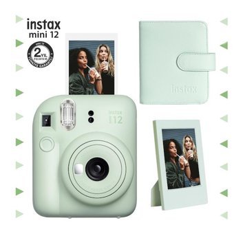 Fujifilm Instax Mini 12 Şipşak Mini Full HD Kompakt Dijital Fotoğraf Makinesi Yeşil + 64 Adet Fotoğraf Filmi