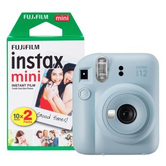 Fujifilm Instax Mini 12 Şipşak Mini Full HD Kompakt Dijital Fotoğraf Makinesi Mavi + 20 Adet Fotoğraf Filmi