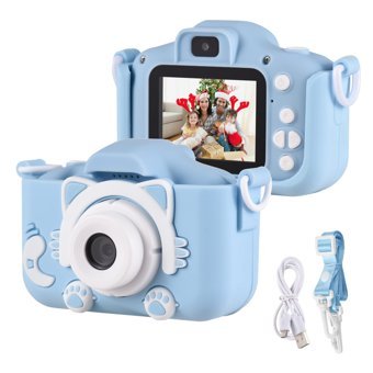 Chengxian Sevimli Kedi Mini Full HD Kompakt Dijital Fotoğraf Makinesi Mavi