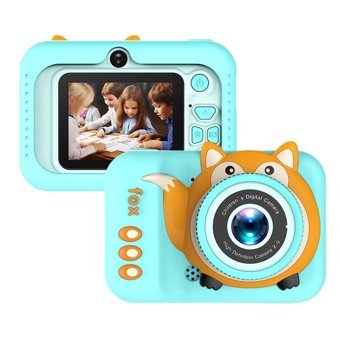 Bangyi Sevimli Tilki Mini Full HD Kompakt Dijital Fotoğraf Makinesi Yeşil