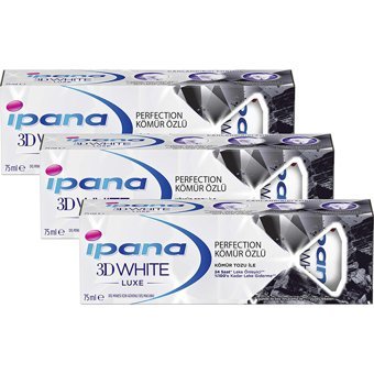 İpana 3D White Luxe Charcoal Naneli Florürlü Diş Macunu 3x75 ml