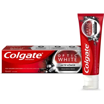 Colgate Optic White Kömürlü ve Naneli Organik Florürlü Diş Macunu 2x75 ml