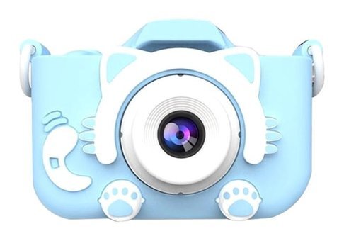Eternal Luck Yavru Sevimli Kedi Mini Full HD Kompakt Dijital Fotoğraf Makinesi Mavi