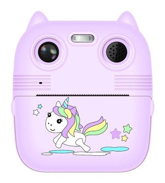 Ikkb Sevimli Unicorn Full HD Kompakt Dijital Fotoğraf Makinesi Mor