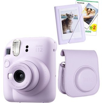 Fujifilm Instax Mini 12 Şipşak Mini Full HD Kompakt Dijital Fotoğraf Makinesi Lila + 20 Adet Fotoğraf Filmi