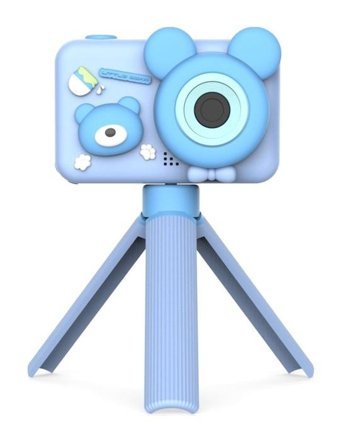 Tuomeng Sevimli Ayı Şipşak Mini Full HD Kompakt Dijital Fotoğraf Makinesi Mavi