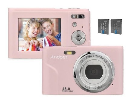 Andoer D11759P Full HD Kompakt Dijital Fotoğraf Makinesi Pembe
