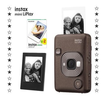 Fujifilm Instax Mini Liplay Şipşak Mini Full HD Kompakt Dijital Fotoğraf Makinesi Kahverengi+ 20 Adet Foroğraf Filmi