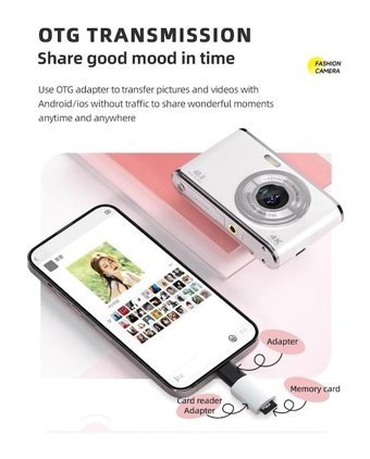 Hallow D12829B Mini 4K Kompakt Dijital Fotoğraf Makinesi Siyah