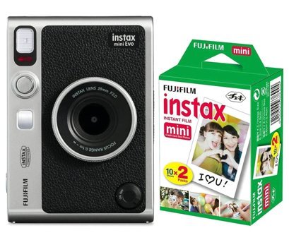 Fujifilm İnstax Mini Evo Şipşak Mini Full HD Kompakt Dijital Fotoğraf Makinesi Siyah + 20 Adet Fotoğraf Filmi