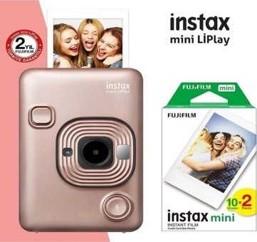 Fujifilm Instax Mini Liplay Şipşak Mini Full HD Kompakt Dijital Fotoğraf Makinesi Pembe + 20 Adet Foroğraf Filmi