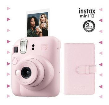 Fujifilm Instax Mini 12 Şipşak Mini Full HD Kompakt Dijital Fotoğraf Makinesi Pembe + 96 Adet Fotoğraf Filmi