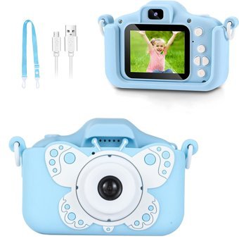 Generic Sevimli Kelebek Mini Full HD Kompakt Dijital Fotoğraf Makinesi Mavi